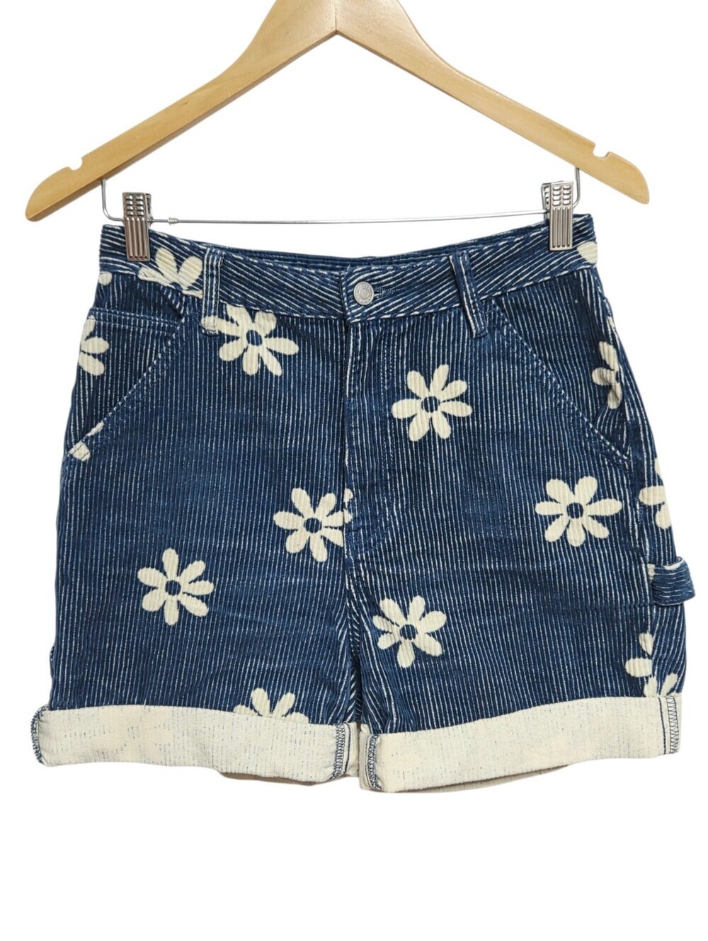 Pacsun 90’s Boyfriend Carpenter Shorts Daisy Corduroy Size 27